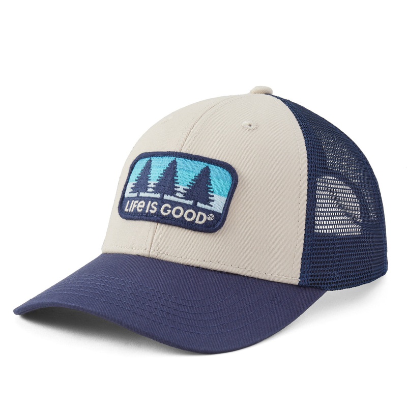 Adult Three Pine Patch Trucker – Birch White