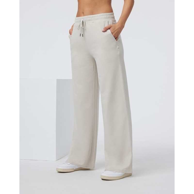 Halo Essential Wideleg Pant – Ecru Heather