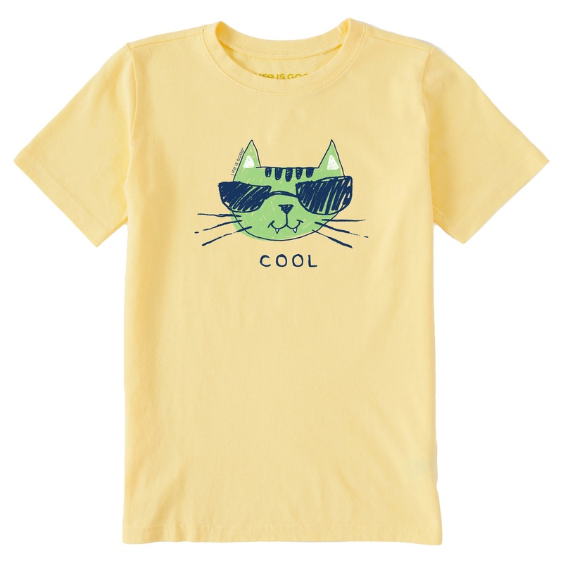 Kids Cool Cat Short Sleeve Crusher Tee – Sandy Yellow