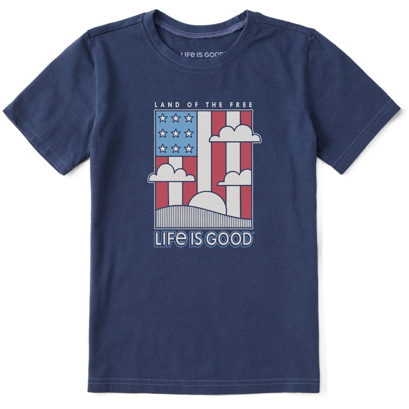 Kids Land the Free Flag Short Sleeve Crusher Tee – Darkest Blue