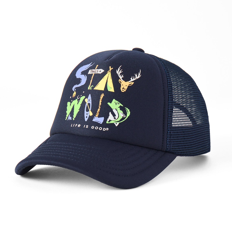Kids Stay Wild Trucker Hat – Darkest Blue