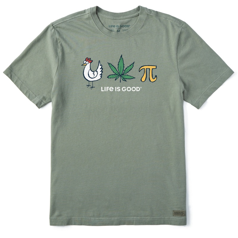 Men’s Chicken Pot Pi Icons Short Sleeve Crusher Tee – Moss Green