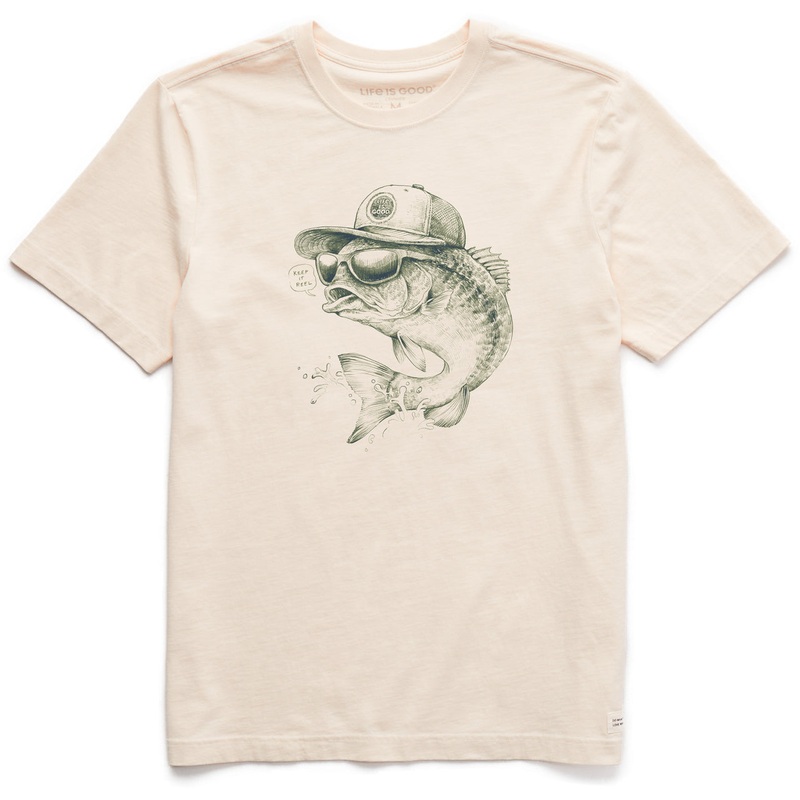 Men’s Keep It Reel Short Sleeve Crusher Tee – Putty White