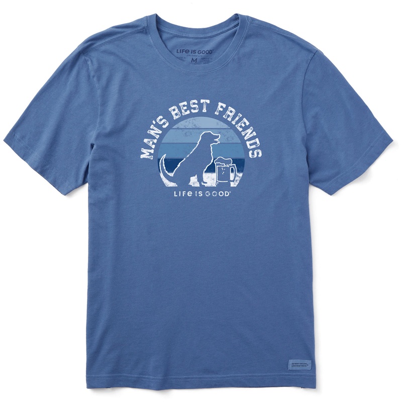 Men’s Mans Best Friends Short Sleeve Crusher Tee – Vintage Blue