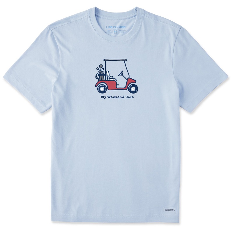 Men’s My Weekend Ride Golf Short Sleeve Crusher Tee – Glacier Blue