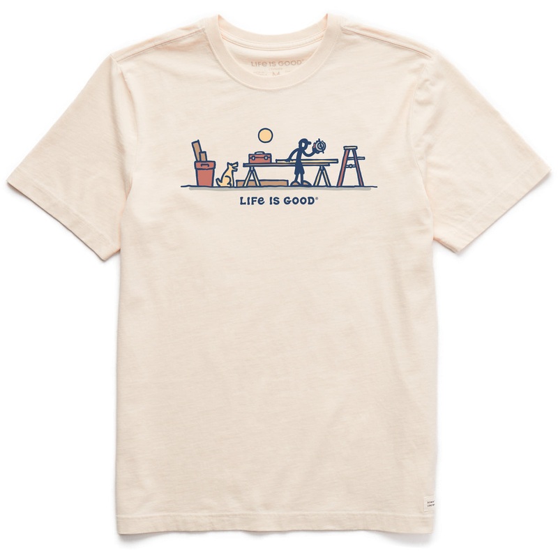 Men’s Rocket & Jake Woodwork Vista Short Sleeve Crusher Tee – Putty White