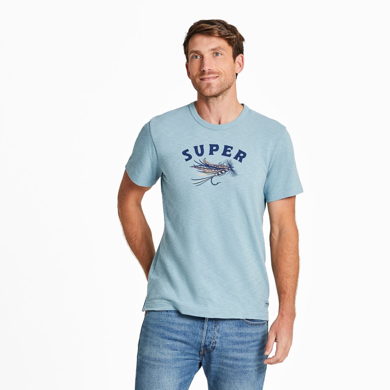 Men’s Super Fly Slim Fit Slub Tee – Smoky Blue