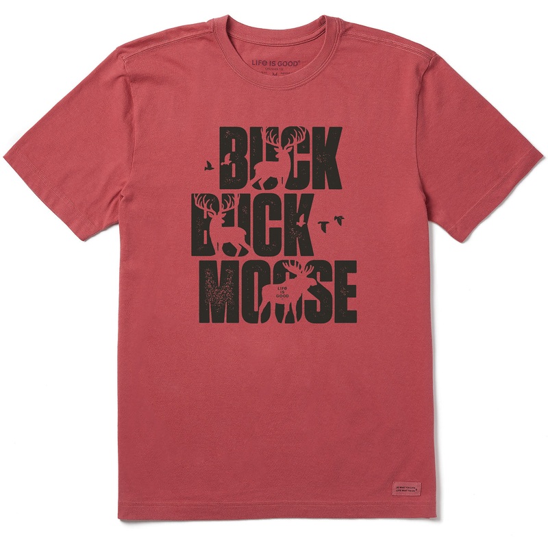 Men’s Typeout Buck Buck Moose Bold Short Sleeve Crusher-LITE Tee – Faded Red