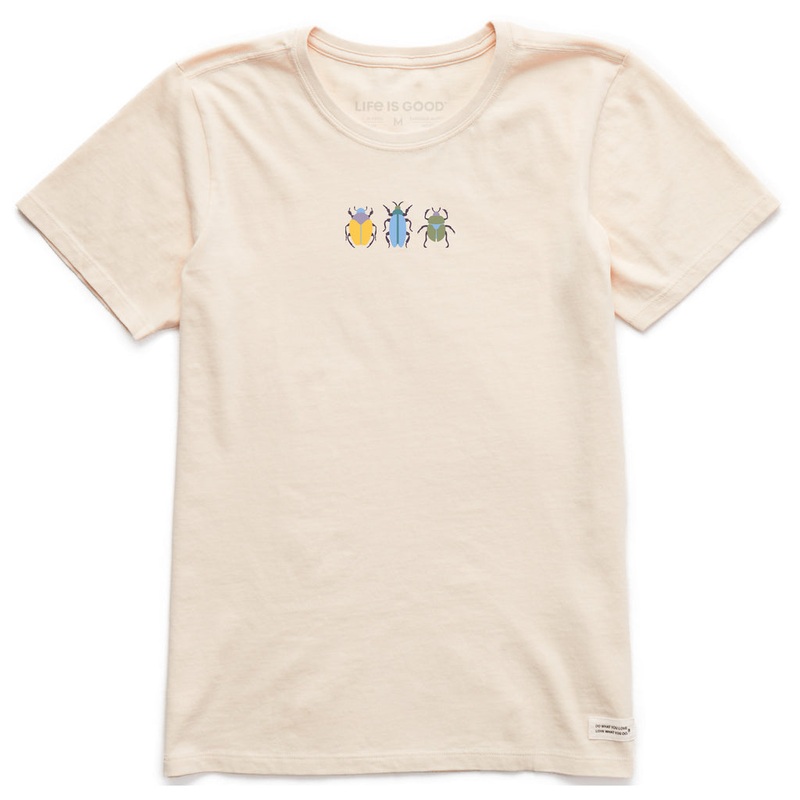 Women’s 3 Beetles Short Sleeve Crusher Tee – Putty White