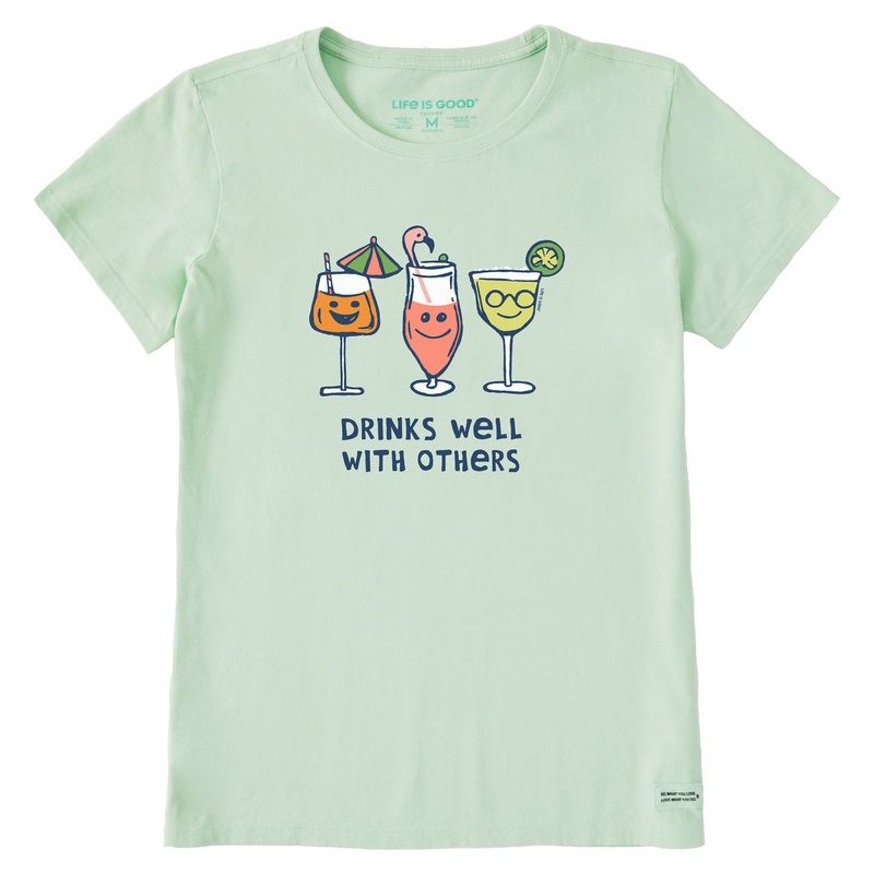Women’s Cocktail Drinks Well with Others Short Sleeve Crusher-LITE Tee – Sage Green