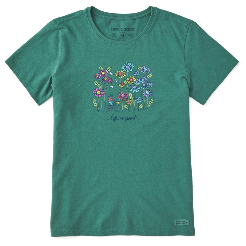 Women’s Relaxed Wildflower Bike Short Sleeve Crusher Tee – Spruce Green