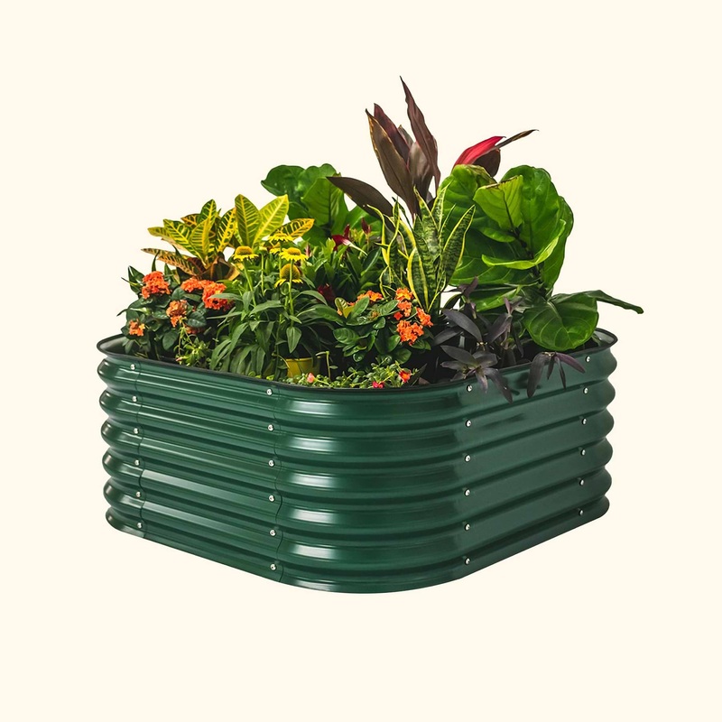 4 In 1 Modular Metal 17in Raised Bed – Green