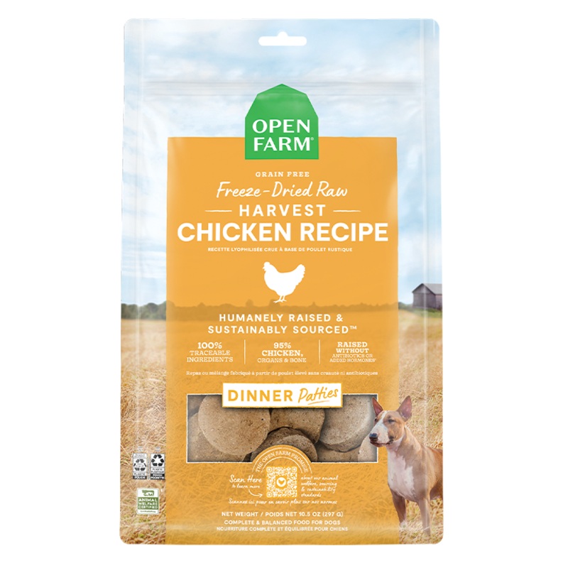 Harvest Chicken Freeze Dried Raw Patties for Dogs – 17.5oz