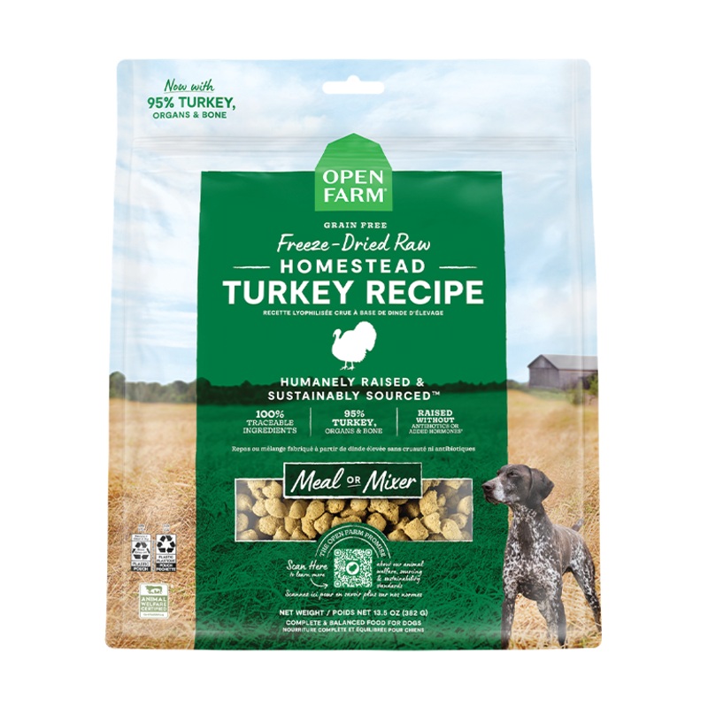 Homestead Turkey Freeze Dried Raw Dog Food – 22oz