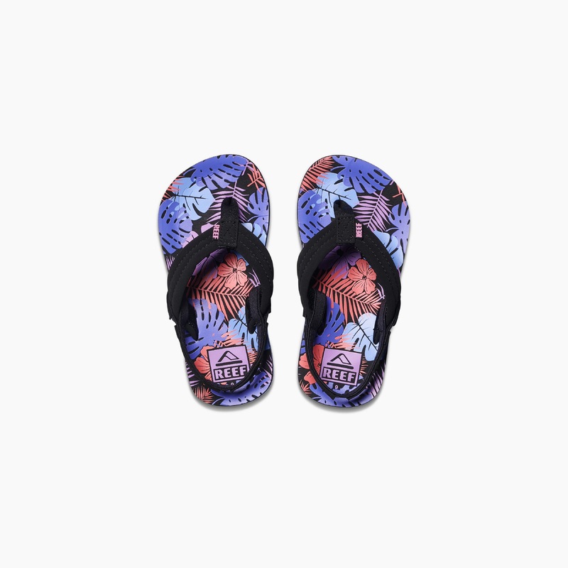 Kid’s Little Ahi Sandal – Purple Fronds