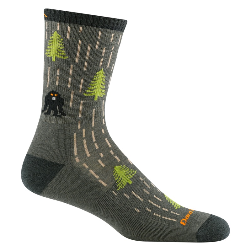 Men’s Yarn Goblin Micro Crew Lightweight Hiking Sock – Forest