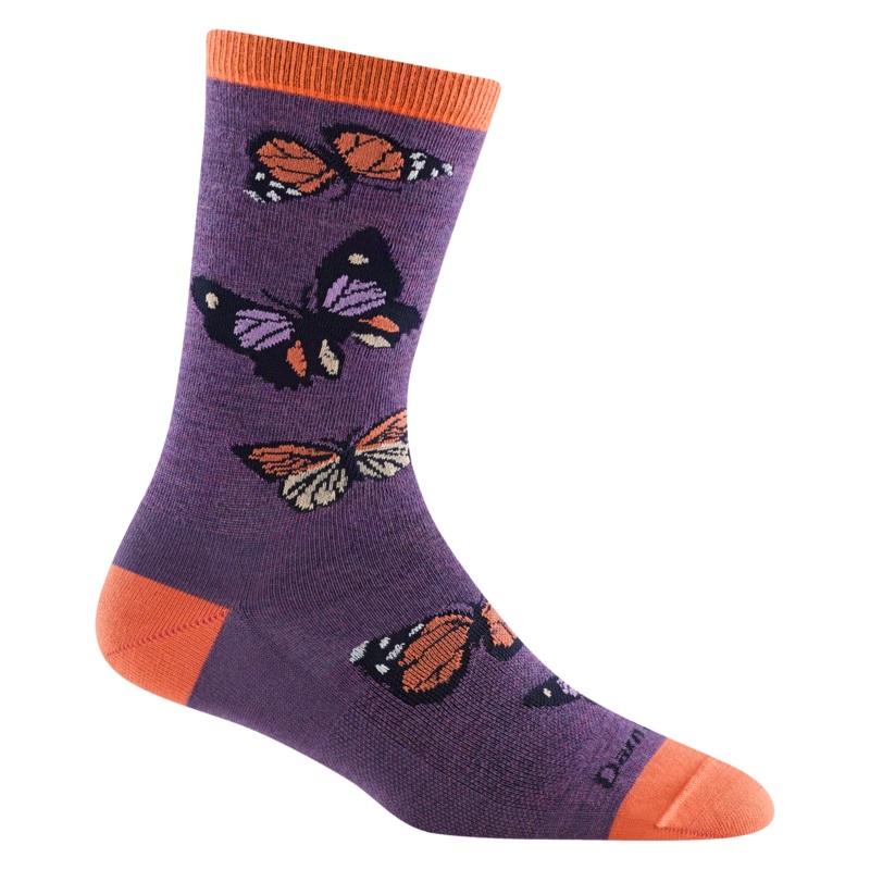 Women’s Flutter Crew Lightweight Lifestyle Sock – Plum