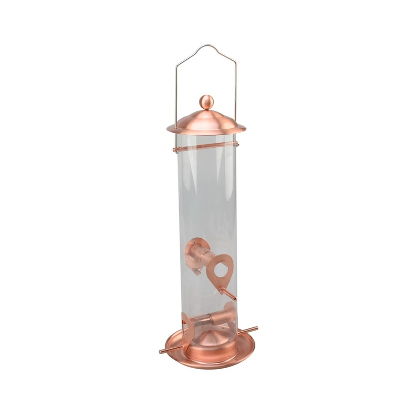 Copper Coated 4 Station Tube Bird Feeder