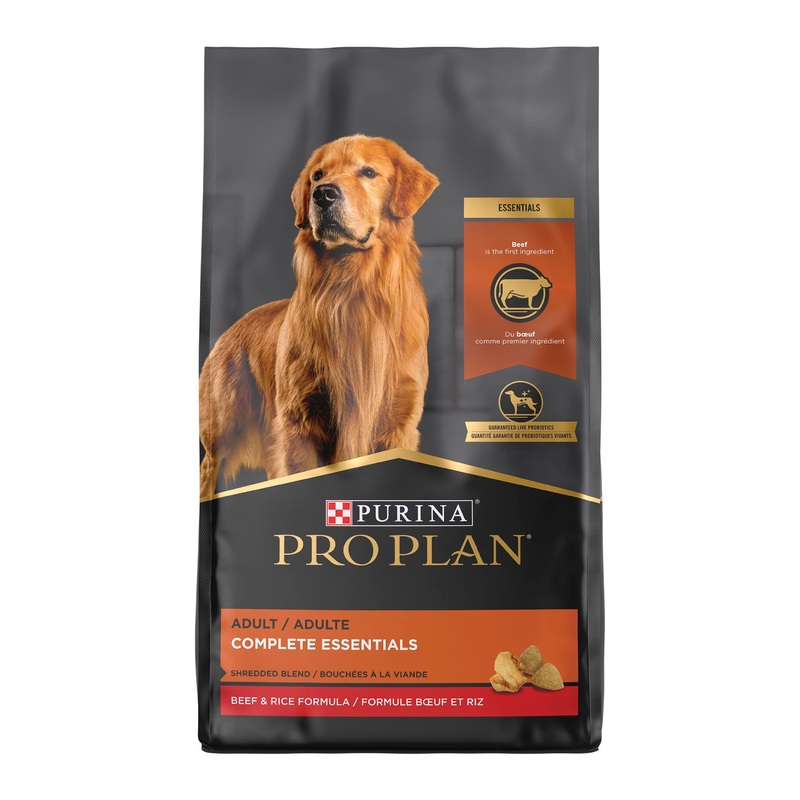 Pro Plan Adult Complete Essentials Shredded Blend Beef & Rice Dry Dog Food – 34lb