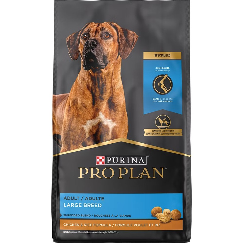 Pro Plan Adult Large Breed Shredded Blend Chicken & Rice Formula Dry Dog Food – 34lb
