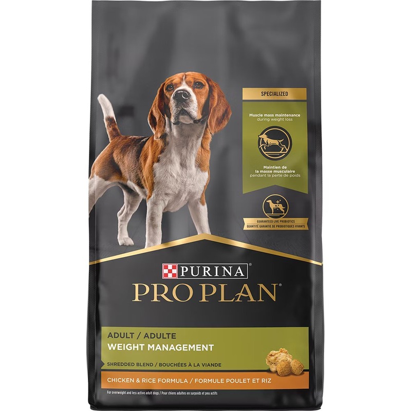 Pro Plan Adult Weight Management Shredded Blend Chicken & Rice Formula Dry Dog Food – 34lb