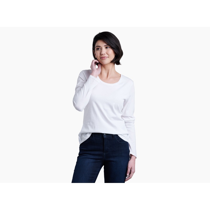 Women’s Arabella Scoop Long-Sleeve Shirt – White