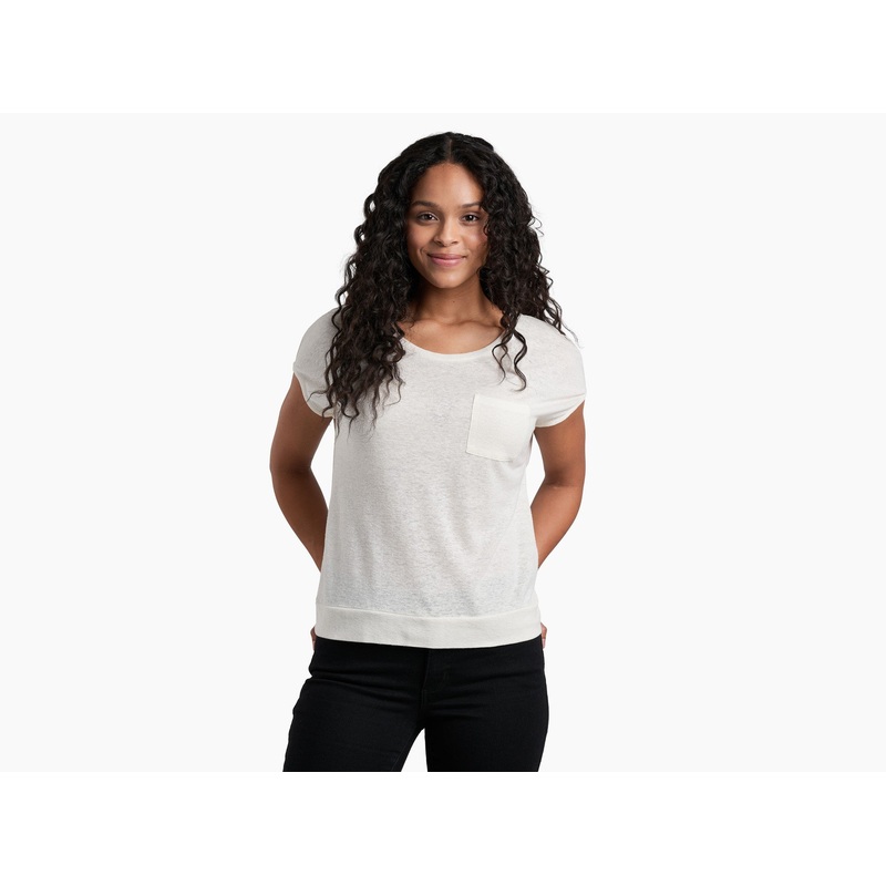Women’s Brisa Twist Short-Sleeve Shirt – Ivory