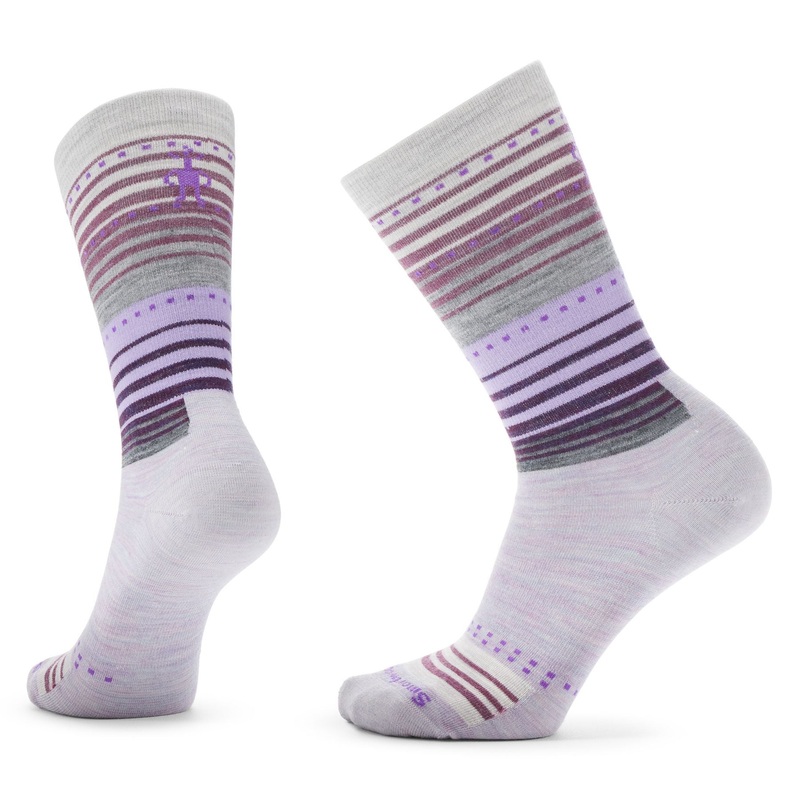 Women’s Everyday Stitch Stripe Crew Sock – Purple Eclipse