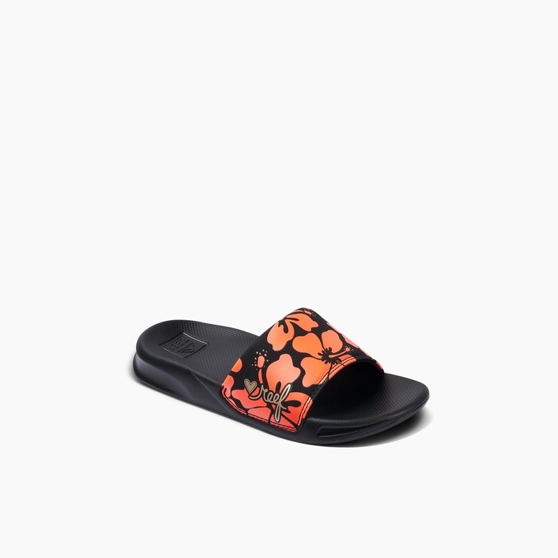 Kid’s One Slide Sandal|Hibiscus Coral|Reef Black/White|1 M|2 M|3 M|4 M|5 M|13 M