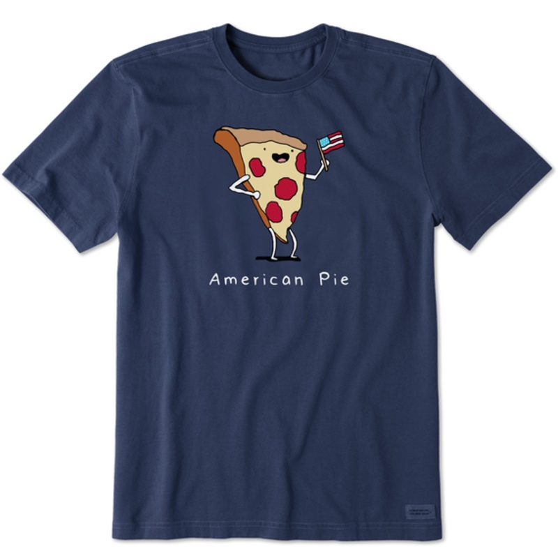 Men’s American Pizza Pie Short-Sleeve Crusher Tee – Darkest Blue