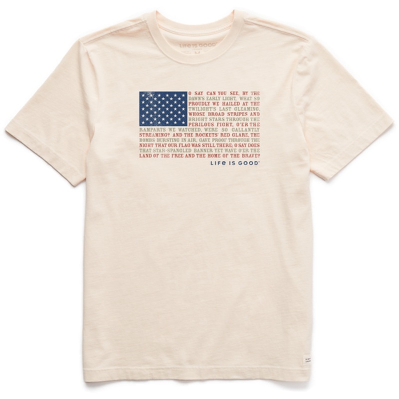 Men’s Anthem Flag Short-Sleeve Crusher Tee – Putty White