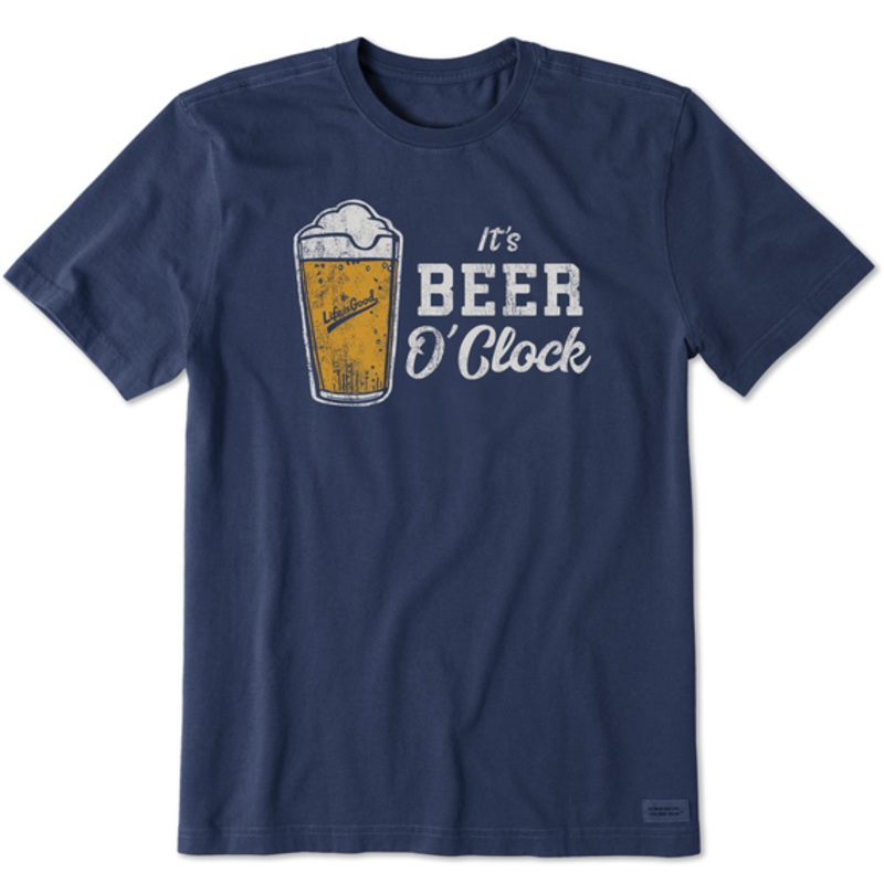 Men’s It’s Beer O’Clock Short-Sleeve Crusher Tee – Darkest Blue