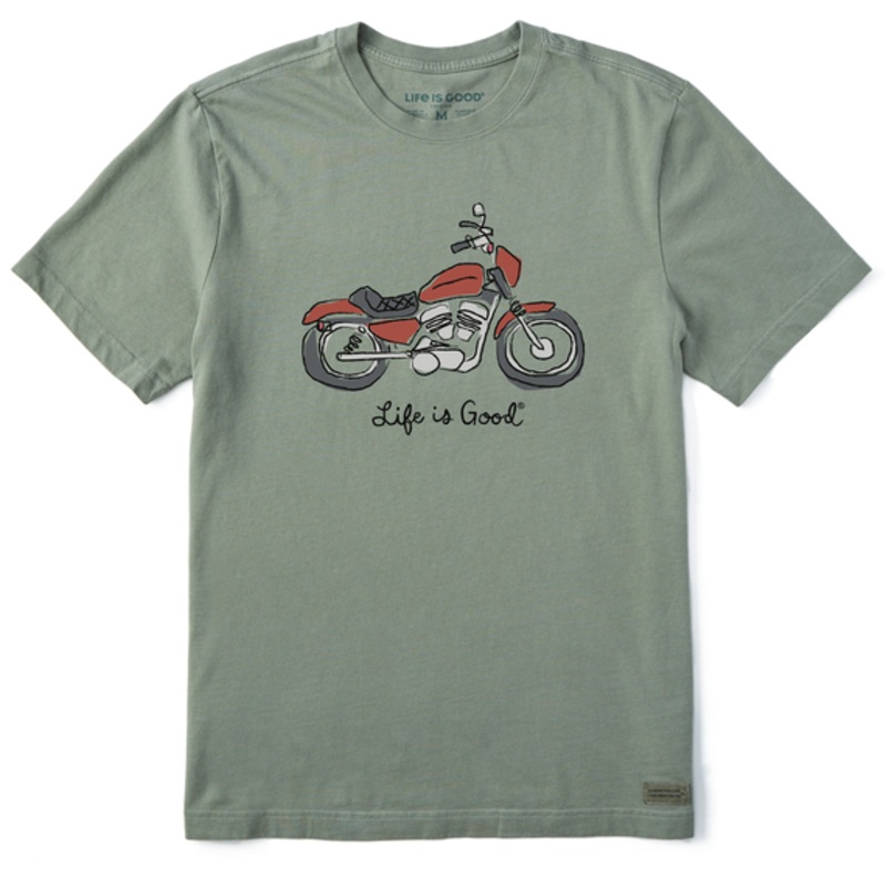 Men’s Quirky Motocycle Short-Sleeve Crusher-LITE Tee – Moss Green