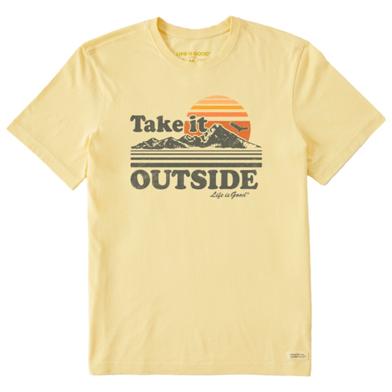 Men’s Take It Outside Retro Short-Sleeve Tee – Sandy Yellow