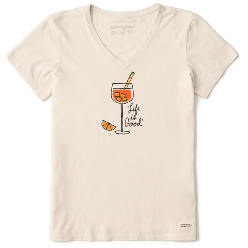 Women’s Aperol Spritz Short-Sleeve Crusher-LITE Vee – Putty White