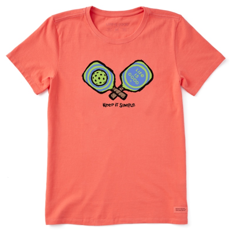 Women’s Keep it Simple Pickleball Short-Sleeve Crusher-LITE Tee – Mango Orange