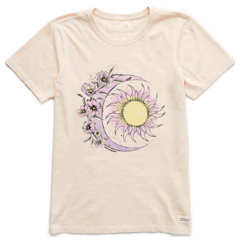 Women’s Moon Flower Short-Sleeve Crusher Tee – Putty White