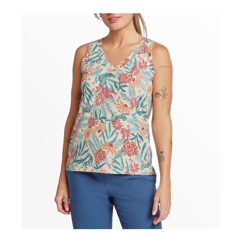 Women’s Neha V-Neck Tank – Peetho Tiger Floral