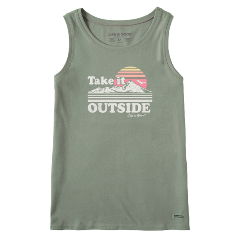 Women’s Take It Outside Retro Crusher Tank – Moss Green