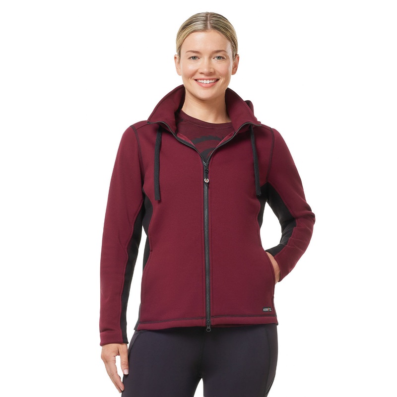 Double Take Full Zip Fleece Hoodie – Sangria