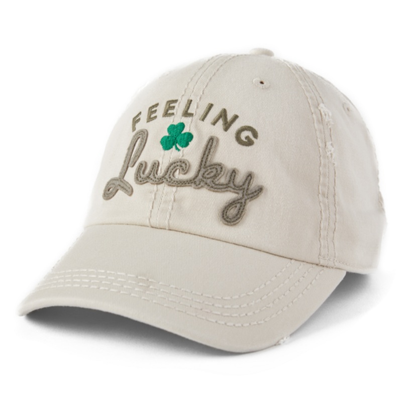 Feeling Lucky Today Sunwashed Chill Cap – Bone