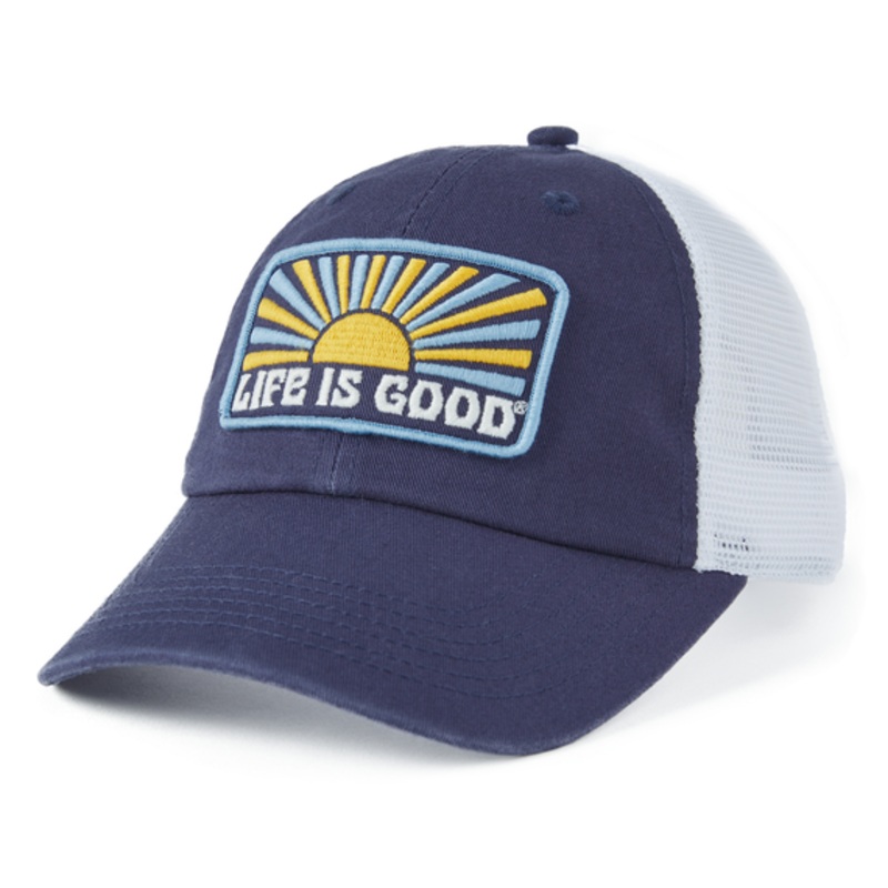 Horizontal Sunburst Soft Mesh Back Cap – Darkest Blue