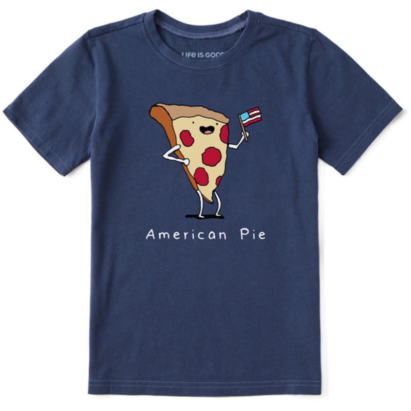 Kids’ American Pizza Pie Short-Sleeve Crusher Tee – Darkest Blue