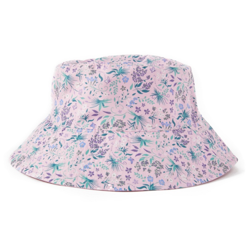 Kids’ Botanical Butterfly Pattern Made in the Shade Bucket Hat – Seashell Pink
