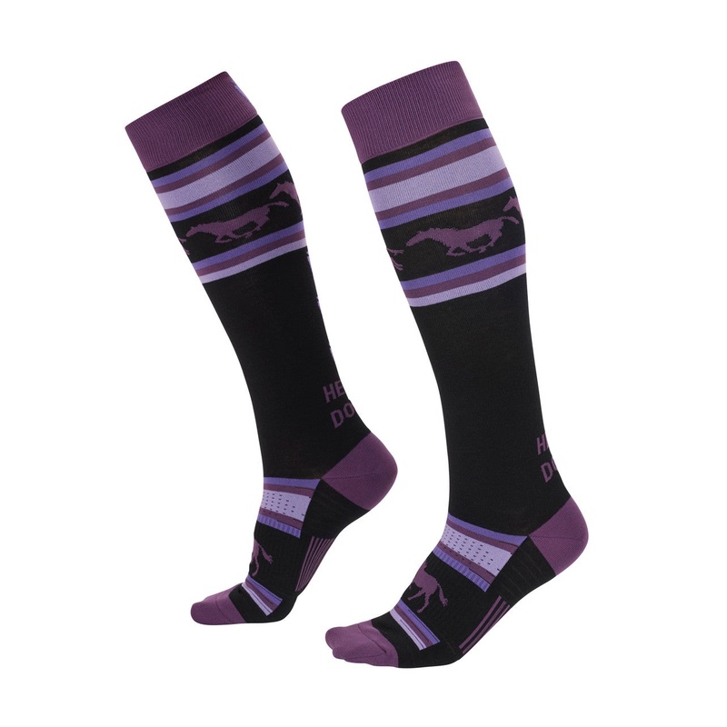 Kids Heels Down Wool Socks|Black & Huckleberry|O/S