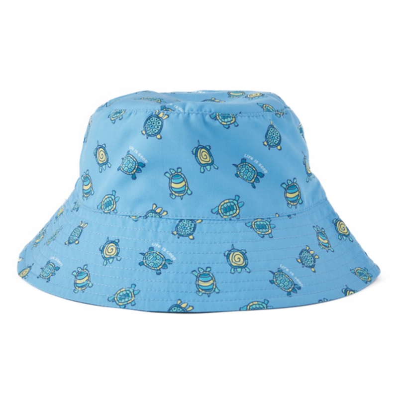 Kids’ Peace Turtle Pattern Made in the Shade Bucket Hat – Cool Blue