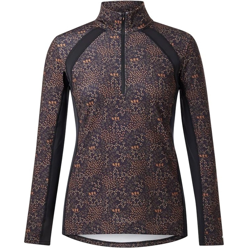 Rail Side Quarter Zip Fleece Tech Long Sleeve Top – Print