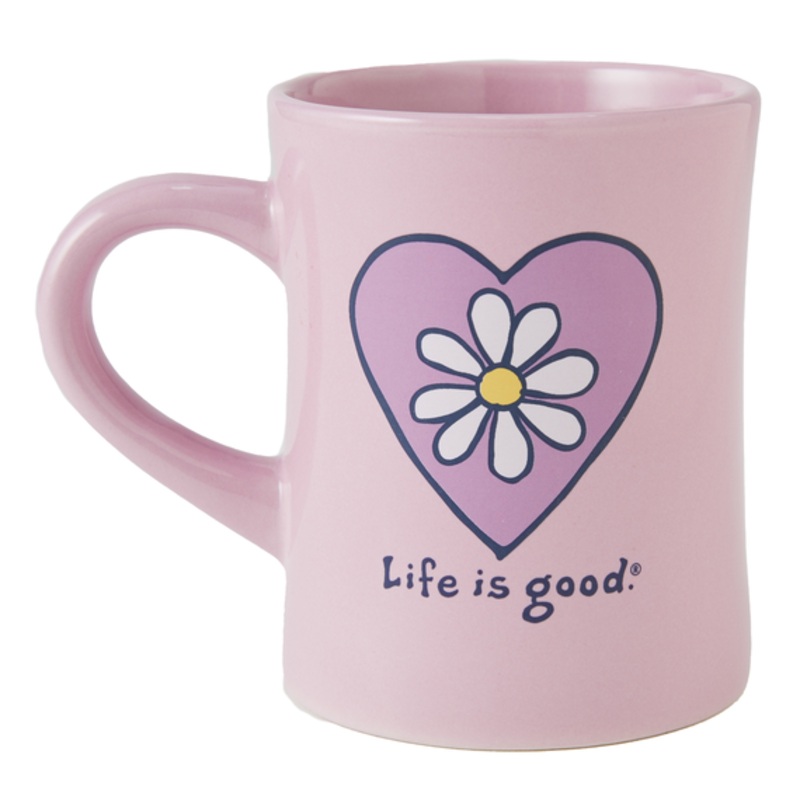 Simple Daisy Heart Diner Mug – Violet Purple