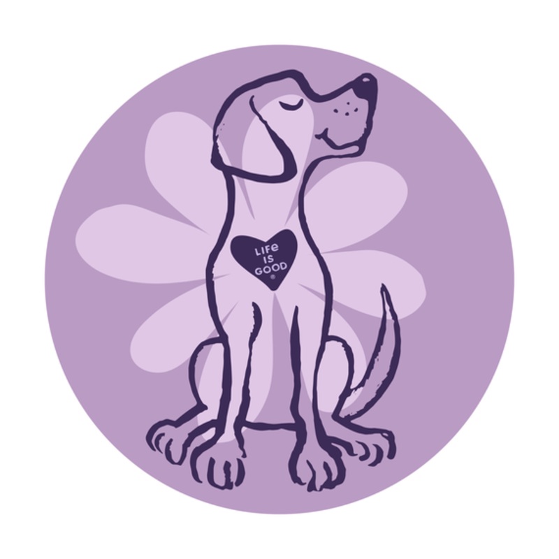 Spring Daisy Dog 4 Circle Sticker – Violet Purple
