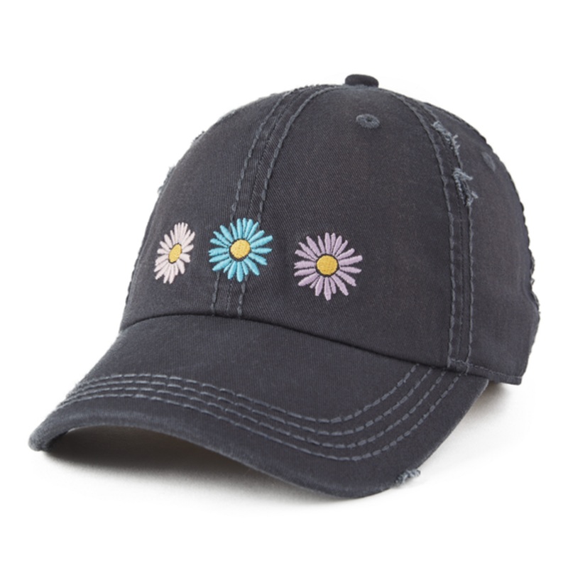 Three Painted Daisies Sunwashed Chill Cap – Jet Black